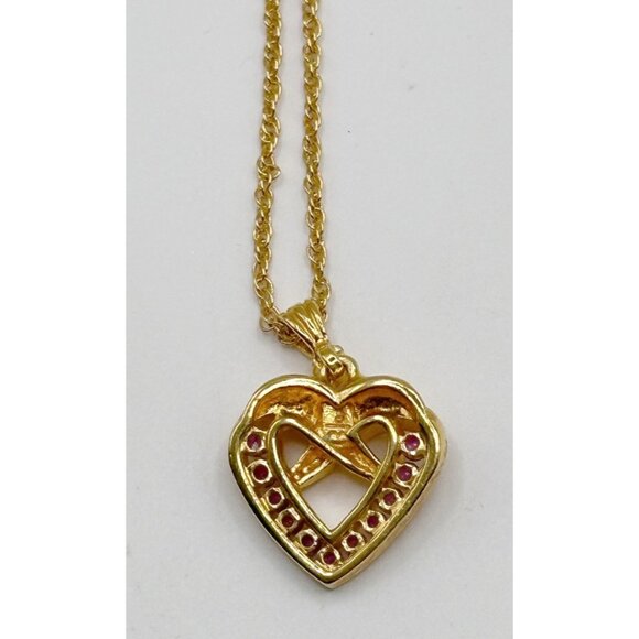 The Danbury Mint Necklace Yellow 14K Gold Plated Dozen Rubies - Picture 4 of 5